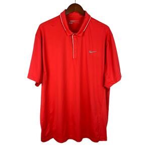 Nike Golf Polo Shirt Dri-Fit Standard Fit Red Short Sleeve 836100 Men's XXL 2XL